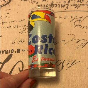 Costa Rica 🇨🇷 Souvenir Shot Glass Shooter Glass Collectible with Toucan 🐬 🐒